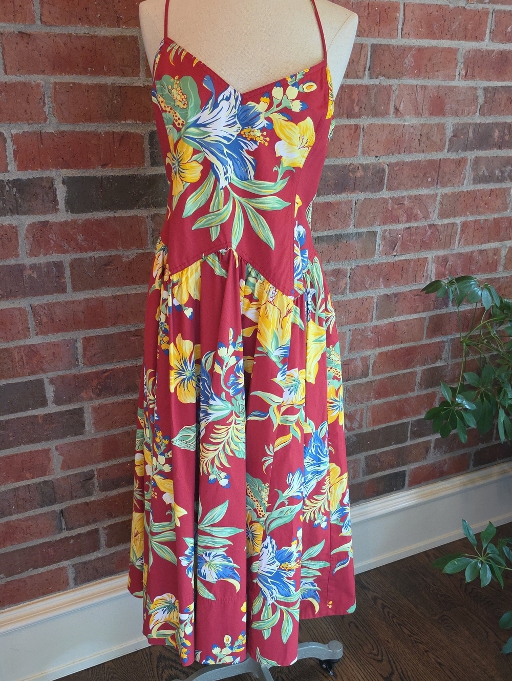 NWTPolo Ralph Lauren Tropical Floral Sundress Spaghetti Strap Fitted BodiceSz 8 - Picture 2 of 12